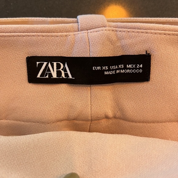 Zara High Waisted Trousers w/ Belt Lt. Pink Sz: XS - Picture 10 of 10